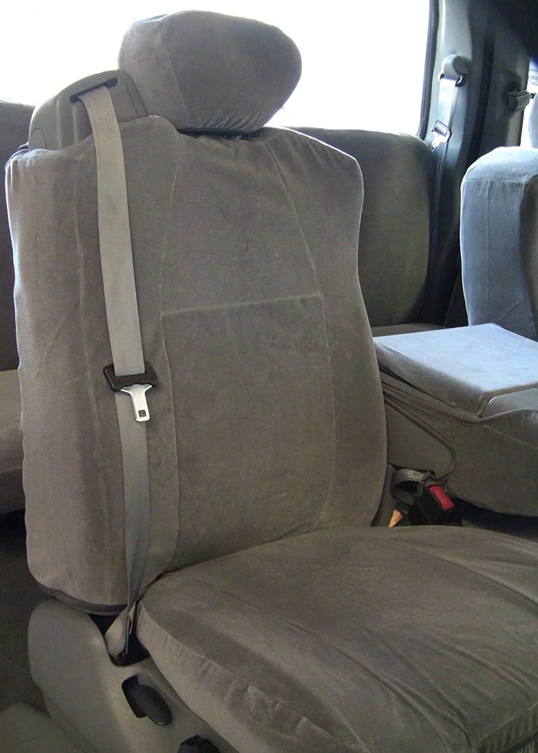 F83 2001-2008 Ford F250-550 40/20/40 Split Seat With Opening Center Console NEW in Gray Velour