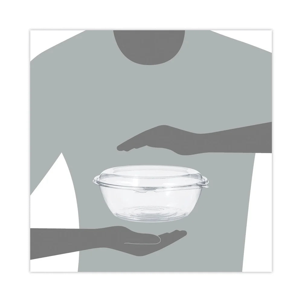 Dart Tamper-Resistant, Tamper-Evident Bowls with Dome Lid, 48 oz, 8.9 Thickness x 3.4h, Clear, Plastic, 100/Carton