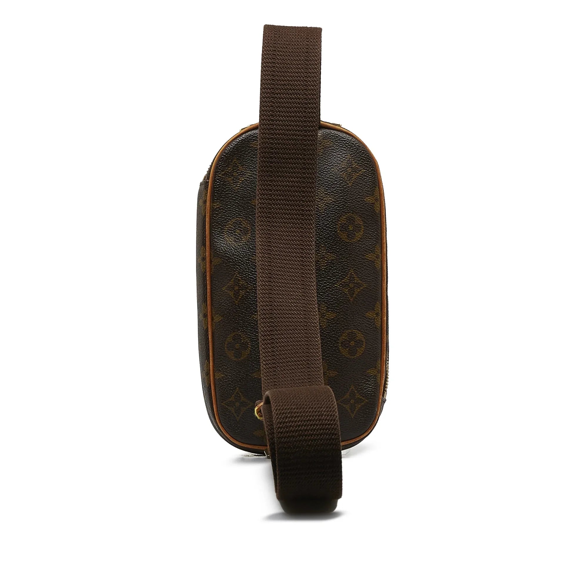 Pre-Owned Authenticated Louis Vuitton Monogram Pochette Gange Canvas Brown Crossbody Bag Unisex (Good)