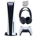 Playstation 5 Disc Version PS5 Console and Dark Pulse 3D Headset Bundle with Microfiber Cleaning Cloth