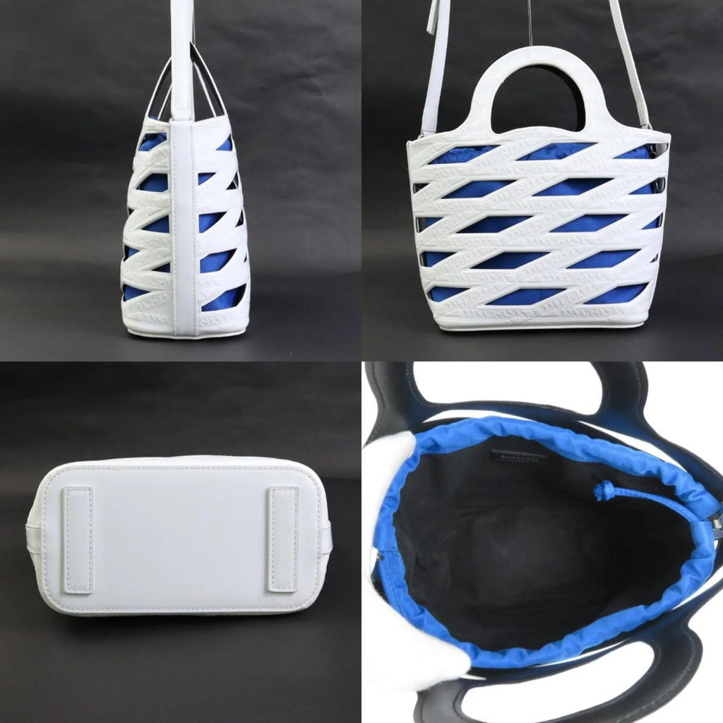 Pre-Owned Balenciaga BALENCIAGA handbag diagonal shoulder bag patent leather white ladies 630708 (Good)
