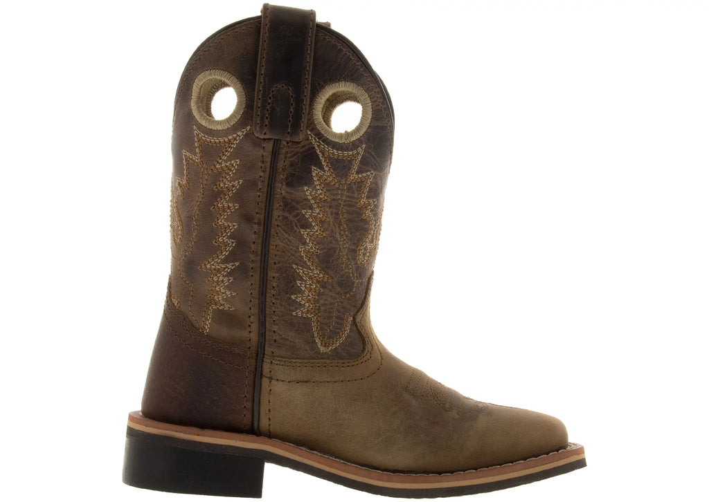 Smoky Mountain Boys' Jesse Western Boot Square Toe Brown 12 D(M) US