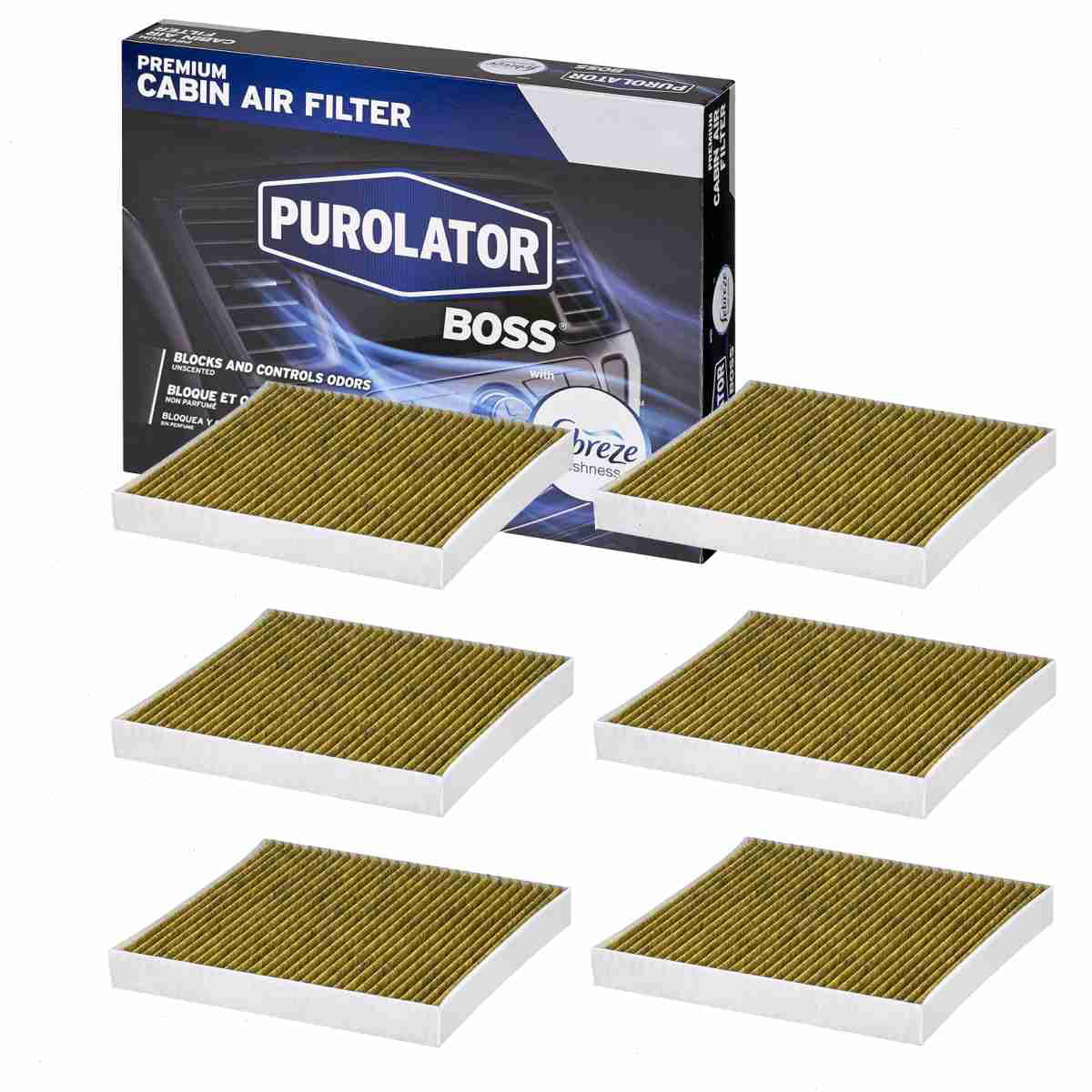 6 pc Purolator BOSS PBC25869 Cabin Air Filters for 842 HVAC Heating Ventilation Air Conditioning Vent Filters Fits select: 2013-2018 RAM 1500, 2007-2018 JEEP COMPASS