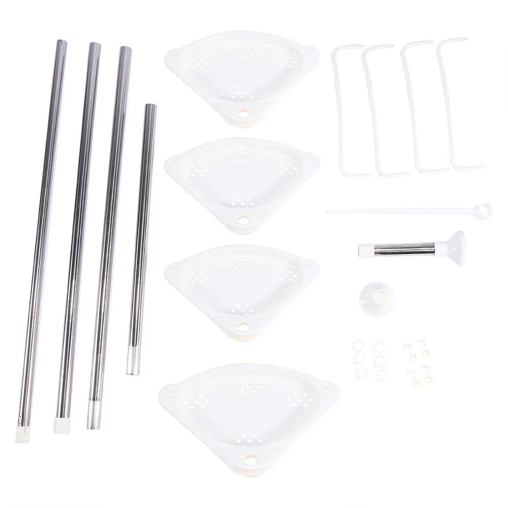 Vobor 4 Layer White Bathroom Shower Shelf Corner Organizer Shower Caddy with 4 Shelves, White
