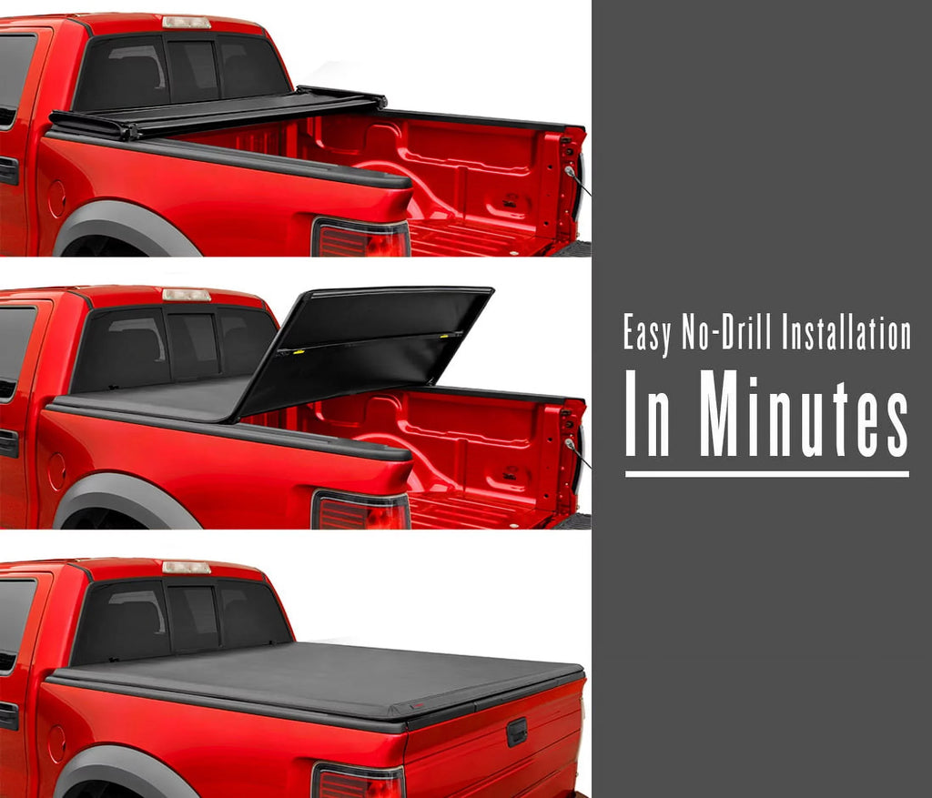 MaxMate Soft Tri-fold Truck Bed Tonneau Cover Compatible with 2019-2024 Ford Ranger | 5' (61") Bed | TCF371066