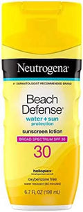 Neutrogena Beach Defense Water Resistant Sunscreen Body Lotion with Broad Spectrum SPF 30, Oil-Free and Fast-Absorbing, 6.7 oz