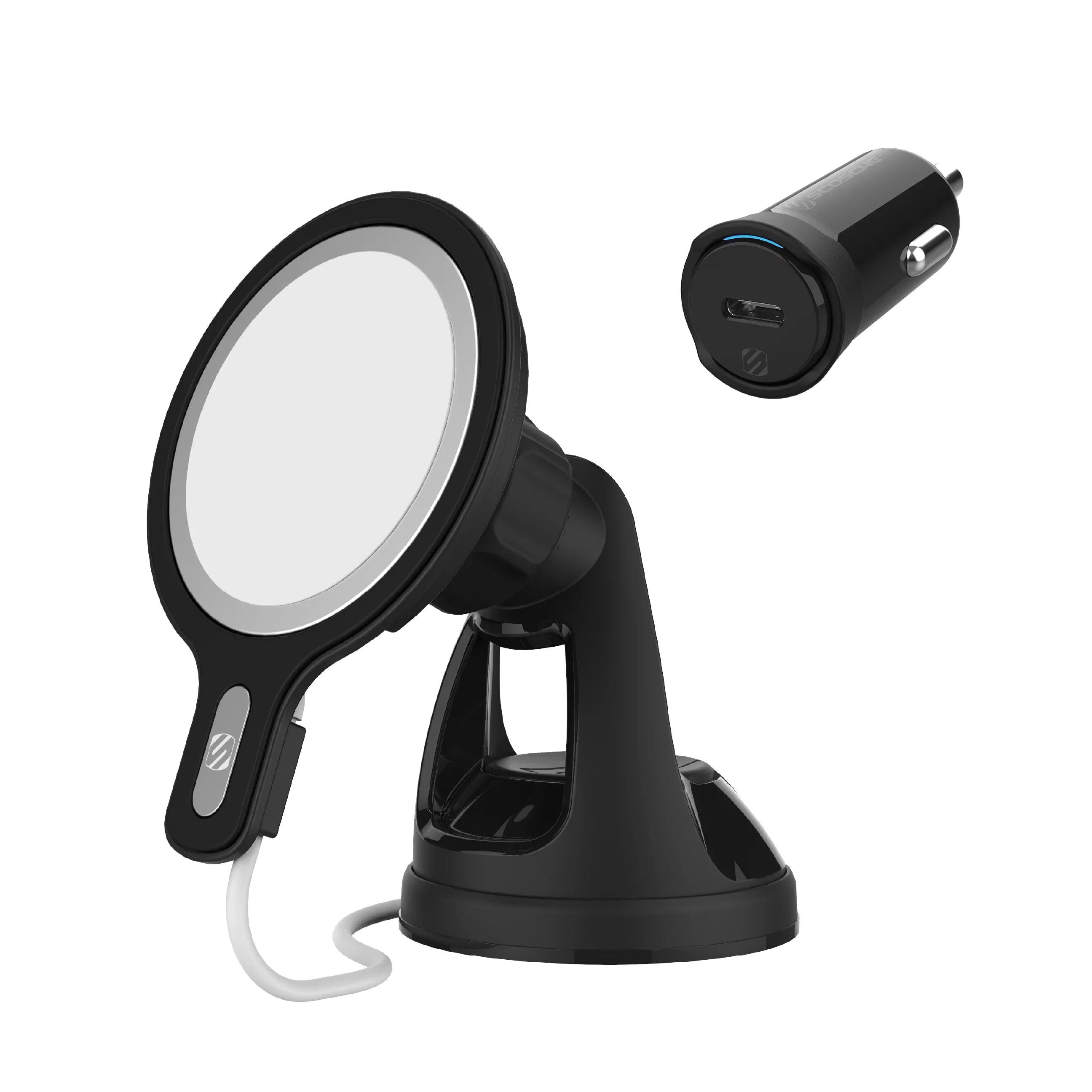 Scosche MSHWDPD20-SP MagicMount MSC Window/Dash Car Phone Holder Mount Kit (MagSafe Charger Is NOT Included) Compatible with MagSafe Chargers, Ebony