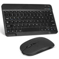 Rechargeable Bluetooth Keyboard and Mouse Combo Ultra Slim Full-Size Keyboard and Ergonomic Mouse for Xiaomi Mi Mix 2S and All Bluetooth Enabled Mac/Tablet/iPad/PC/Laptop - Onyx Ebony