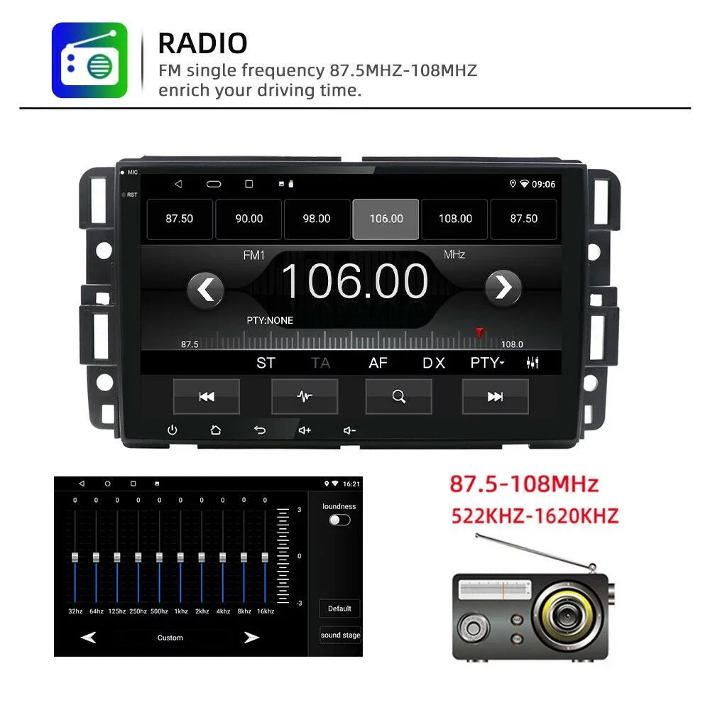 JMANCE Android 10 Car Radio MP5 GPS Player for GMC Sierra Chevrolet Silverado Yukon Acadia 8" Quad Core Radio Para Carro