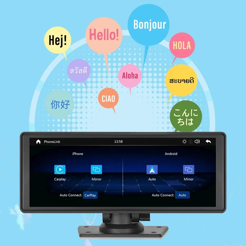 Polarlander Wireless Carplay Car Stereo GPS Navigation, 9.3 Inch Touch Car Play Screen Audio Car Radio Receiver with Android Auto, Bluetooth,Backup Camera, Recorder AUX, TF, Multimedia Player