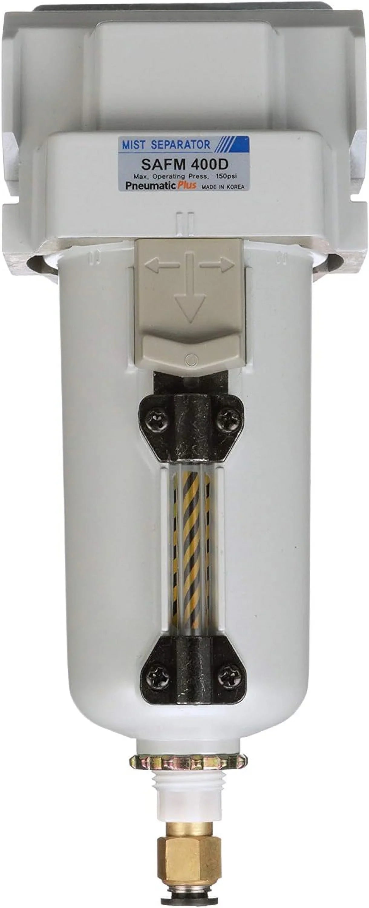 compressed air coalescing filter, 0.1 micron, 1/2" npt - metal bowl, auto drain, bracket