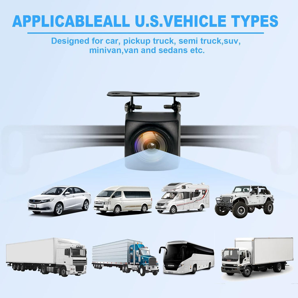 Backup Camera, HD Waterproof Ip69K Backup/Front View Camera, Rear View Camera 720P HD Star Light Night Vision and 140°All-Round View, Reverse Camera Systems for Cars, Trucks, RV, SUV,Van Jet