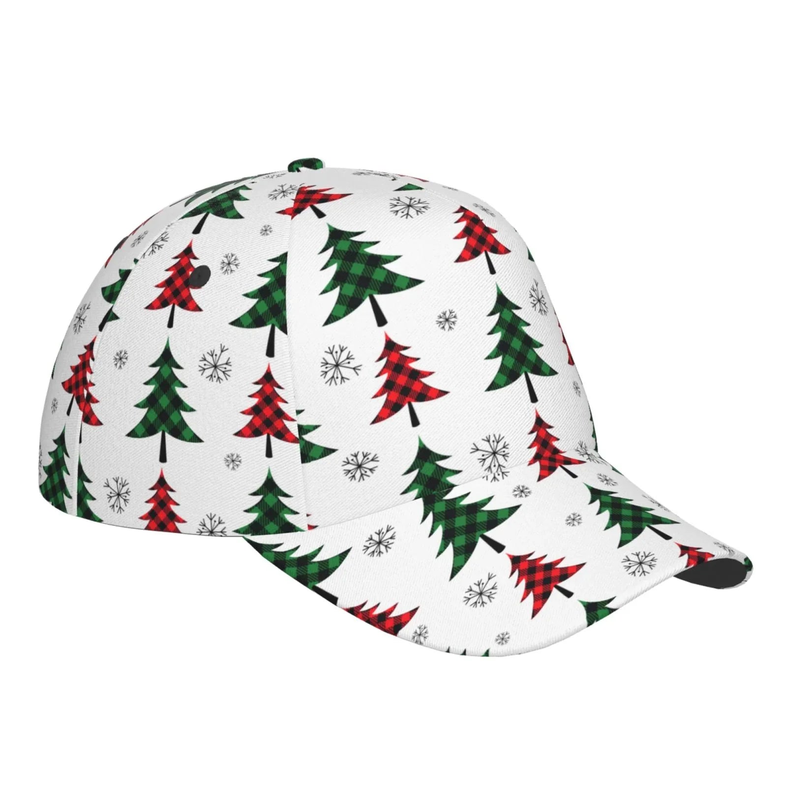 Balery Baseball Cap Adjustable Size for Running Workouts and Outdoor Activities All Seasons Dad Hat(Buffalo Plaid Christmas Trees)