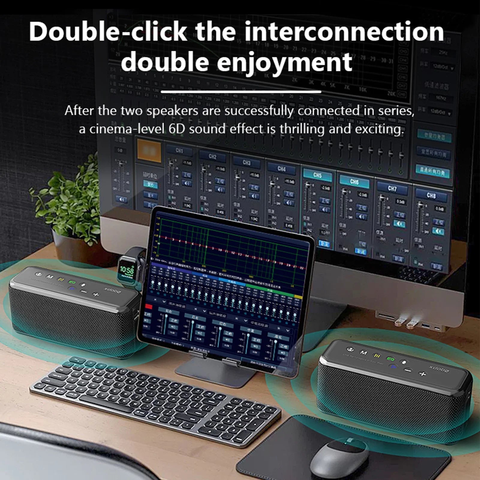 Anself XDOBO X8 MAX Portable Wireless Speaker with BT5.0 Technology and IPX5 Waterproof Features, HiFi Sound, AUX USB Flash Drive TF Card Support, Long Playtime - Subwoofer Portable Speaker