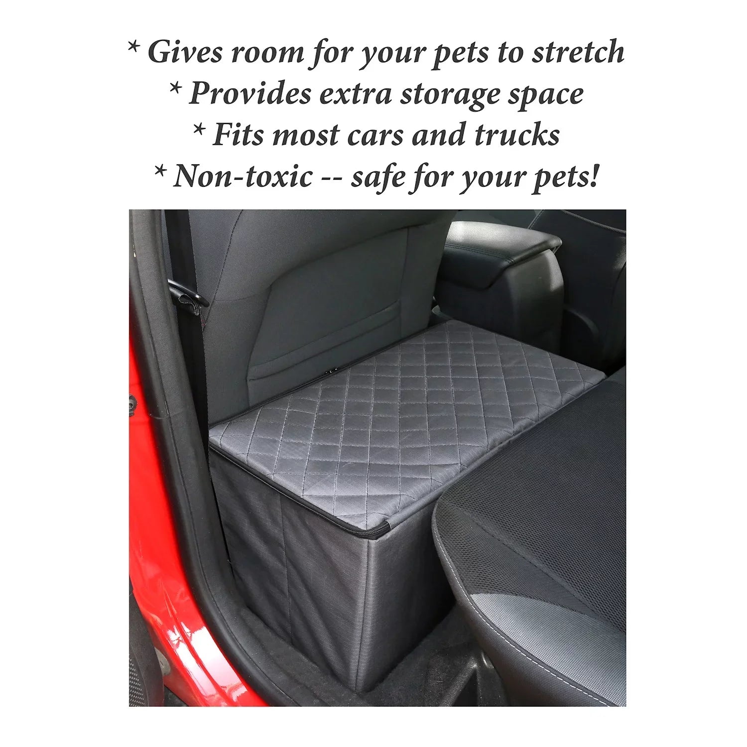MSR Imports Dog Car Back Seat Extender Safer More Comfortable Back Seat Platform and Storage Jet