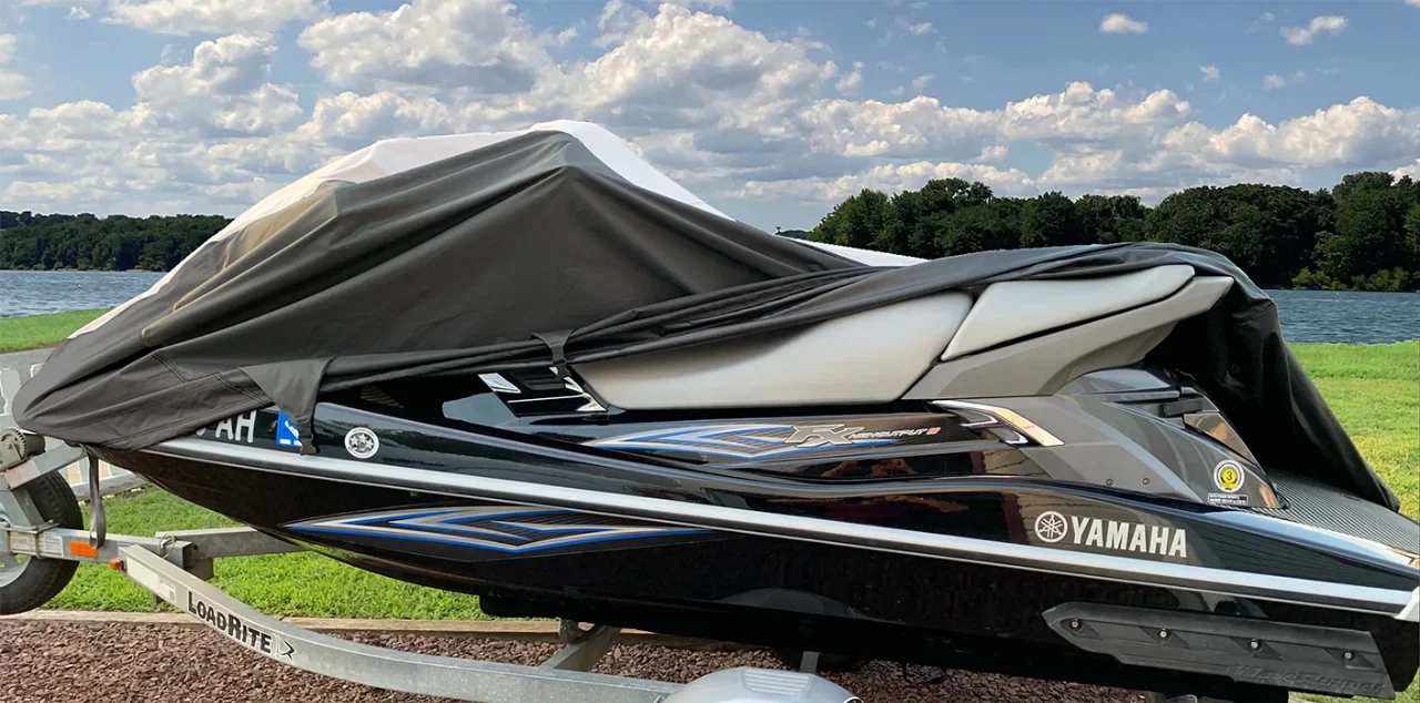 SUPER HEAVY-DUTY PWC 600D JET SKI Cover Compatible for Sea Doo Sea-Doo GTX 2000-2001, GTX Limited 2005-2008 Jet Ski Watercraft Cover Dark