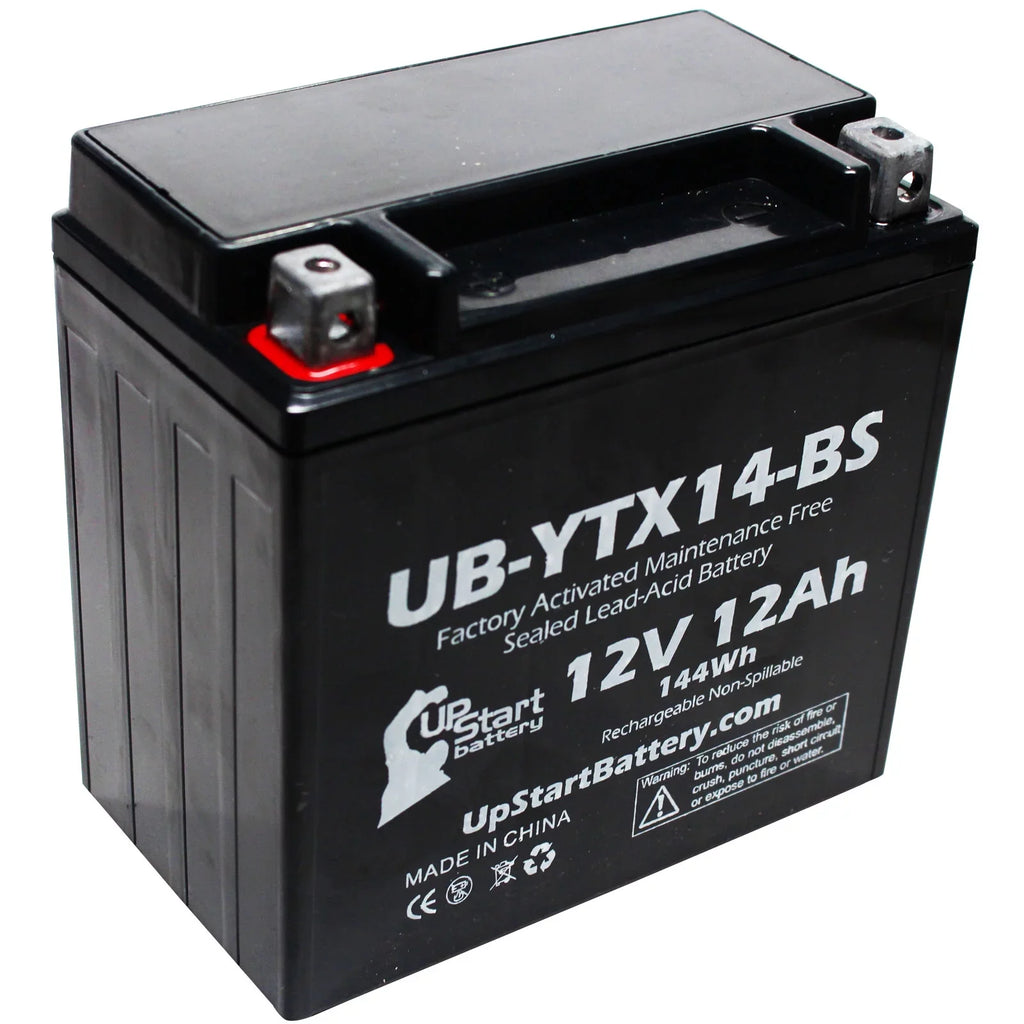 5-Pack UpStart Battery Replacement for 2011 F800ST, GS 800 CC Factory Activated, Maintenance Free, Motorcycle Battery - 12V, 12AH, UB-YTX14-BS