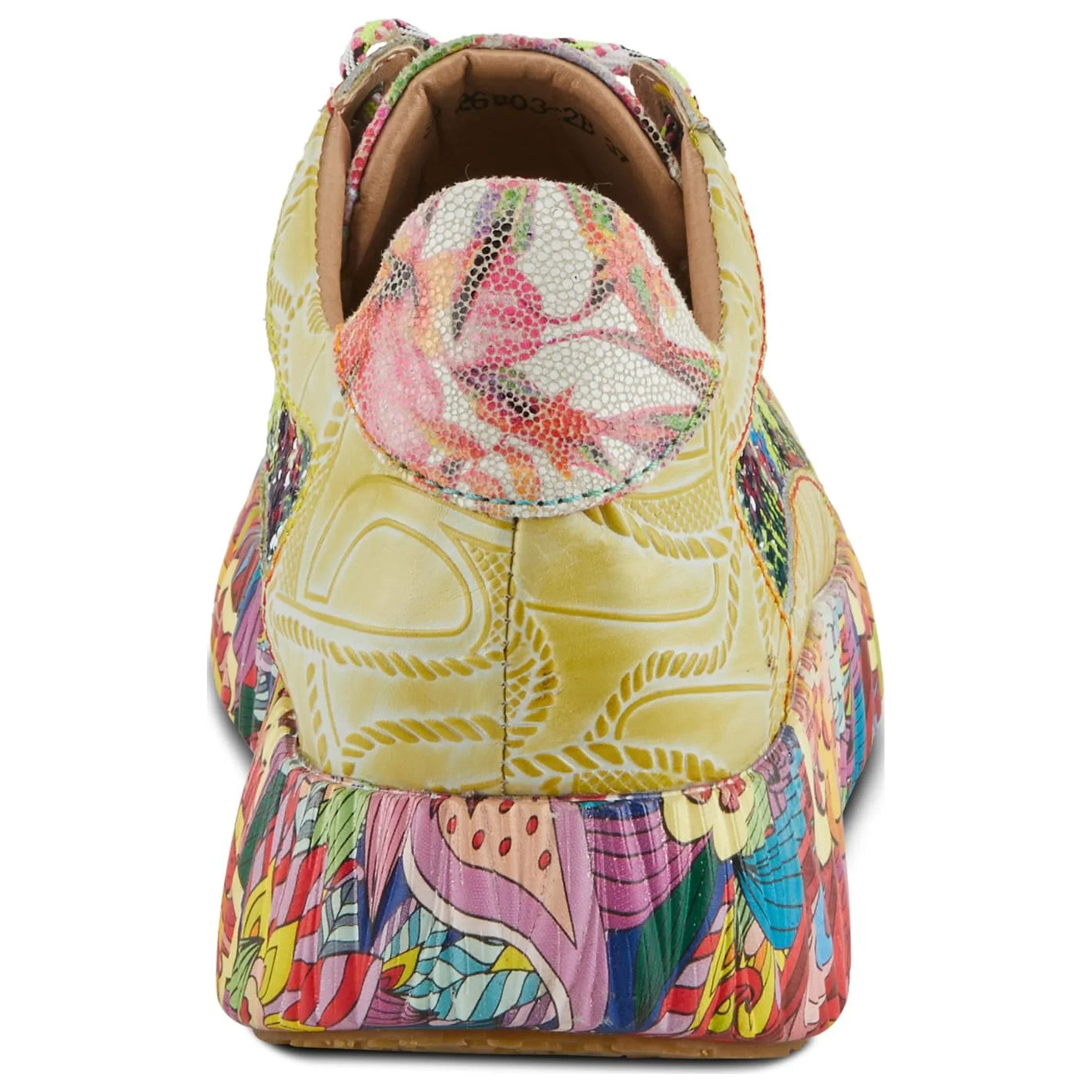 Spring Step L'Artiste Women's CAFFEY Multicolored Fashion Sneakers | Unique Energetic Patterns Lime Green Multi EU 38 / US 7.5-8