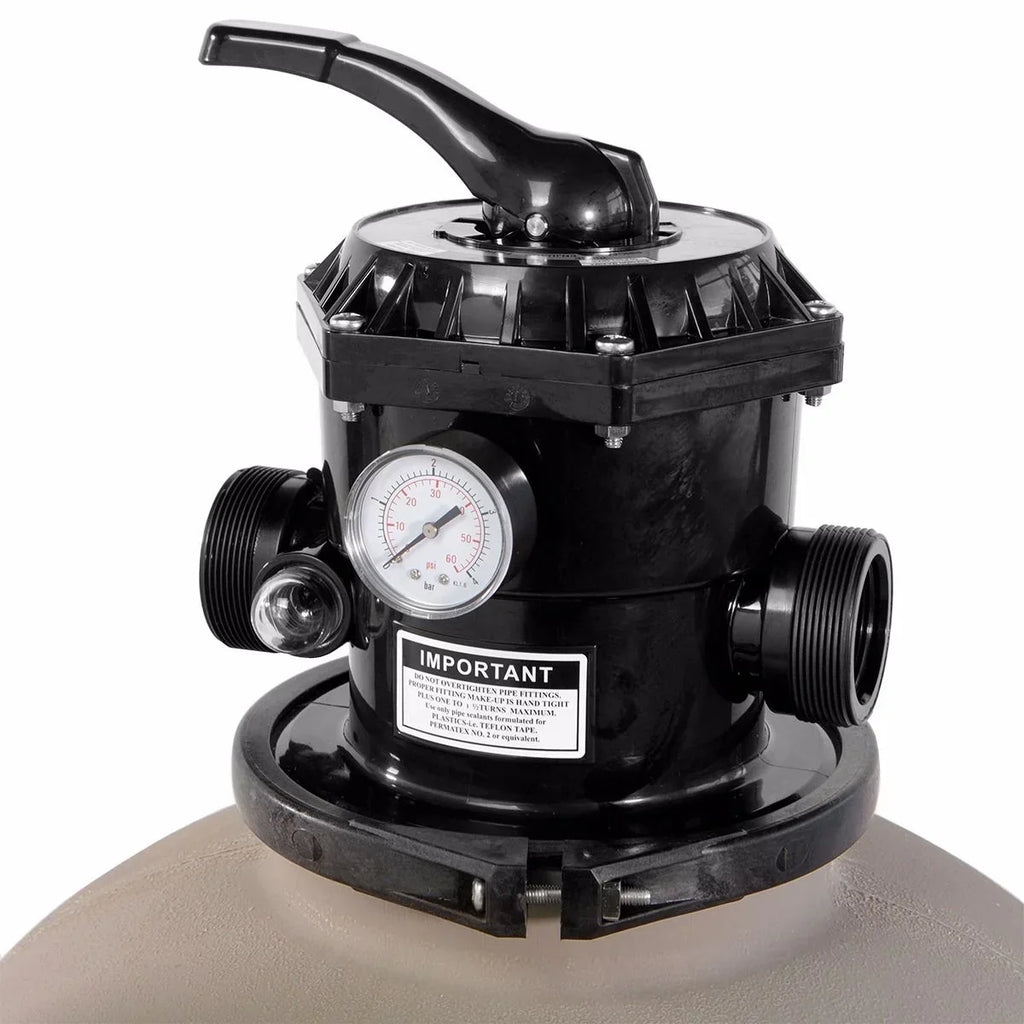 XtremepowerUS Sand Filter System 19", Pressure Water, 360 degree rotation of valve 24,000 Gallons, Gray