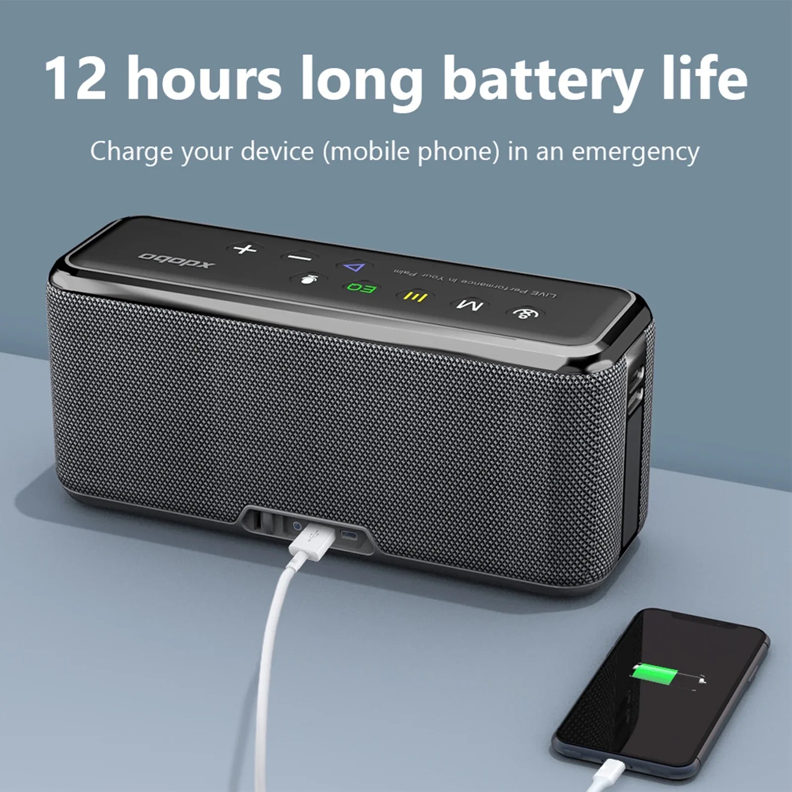 Anself XDOBO X8 MAX Portable Wireless Speaker with BT5.0 Technology and IPX5 Waterproof Features, HiFi Sound, AUX USB Flash Drive TF Card Support, Long Playtime - Subwoofer Portable Speaker