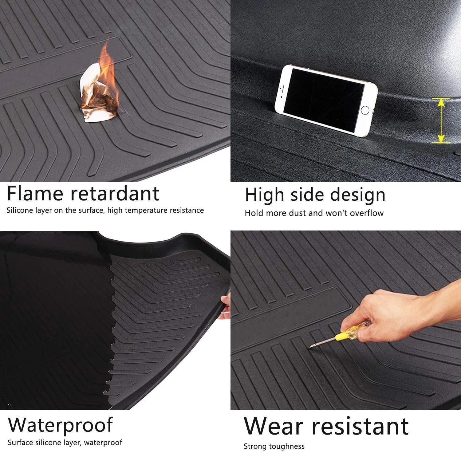 Car Rear Trunk Liner Cargo Mat Carpet for RAV4 2006-2012 Easy to Install