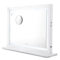 Impressions Vanity Makeup Mirror Liane V. Pro with Speakers and Dimmer Switch, Lighted Desk Mirror with Outer Metal Frame and 3X Magnified Mirror for Tabletop or Wall Mount (White)