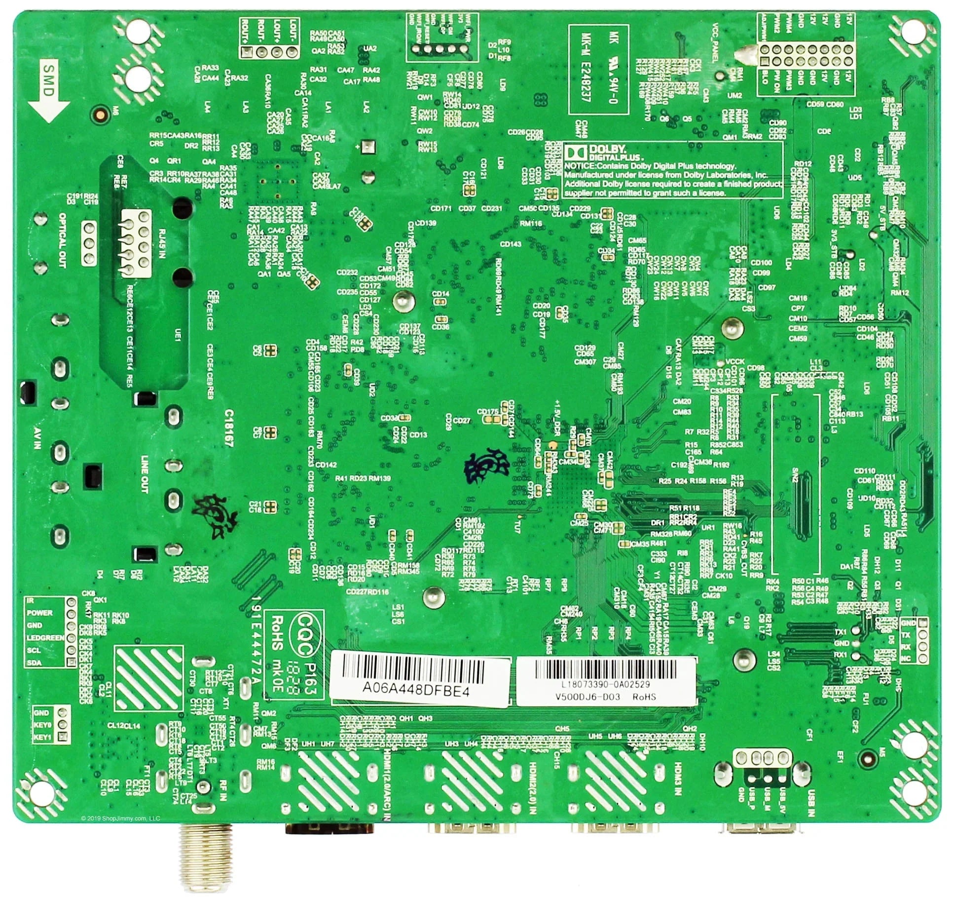 Vizio Main Board for D50F-G9 (LINIXUAU/LINIXUAV Serial)