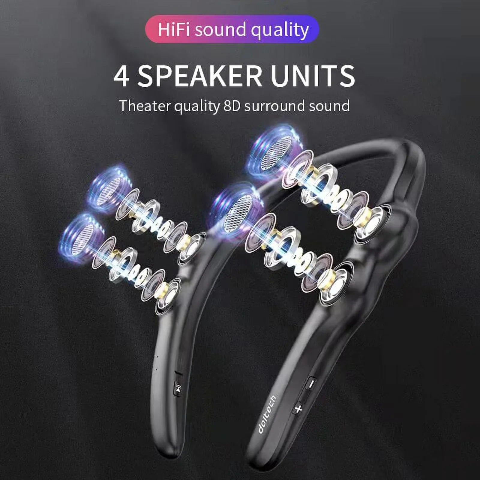 Bluetooth Compatible Speaker Hang Neck Wireless 9d Stereo Bass Portable Wearable Player 85g Mass Light 4 Speakers For Sports - Speakers