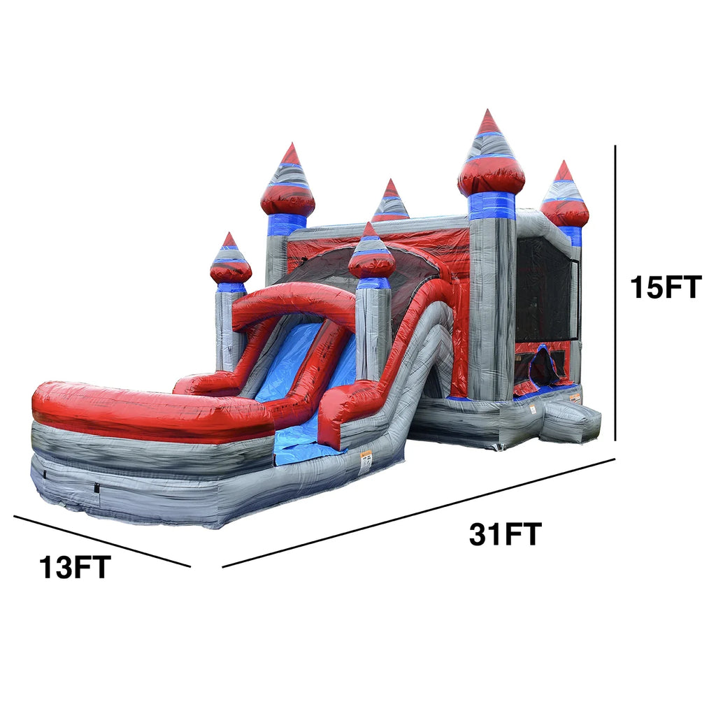 JumpOrange Commercial Grade Bounce House Water Slide with Pool for Kids and Adults (with Blower), Castle Titanium