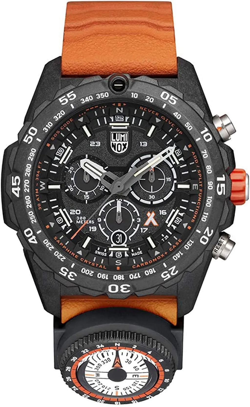 Luminox Bear Grylls Mens Watch Survival Master Series - 3749: 45mm Dark Stainless Steel Swiss Made 300 M Water Resistance