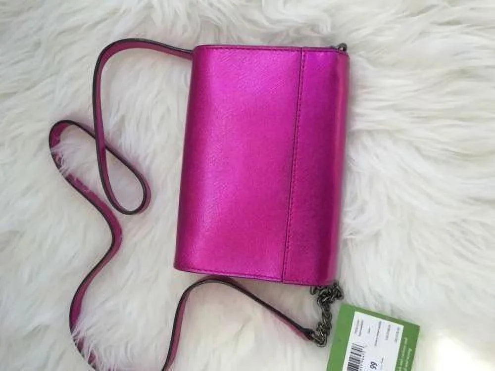 NWT Kate Spade Cedar Street Cami Clutch Bag Pink Metallic Bajarose Crossbody