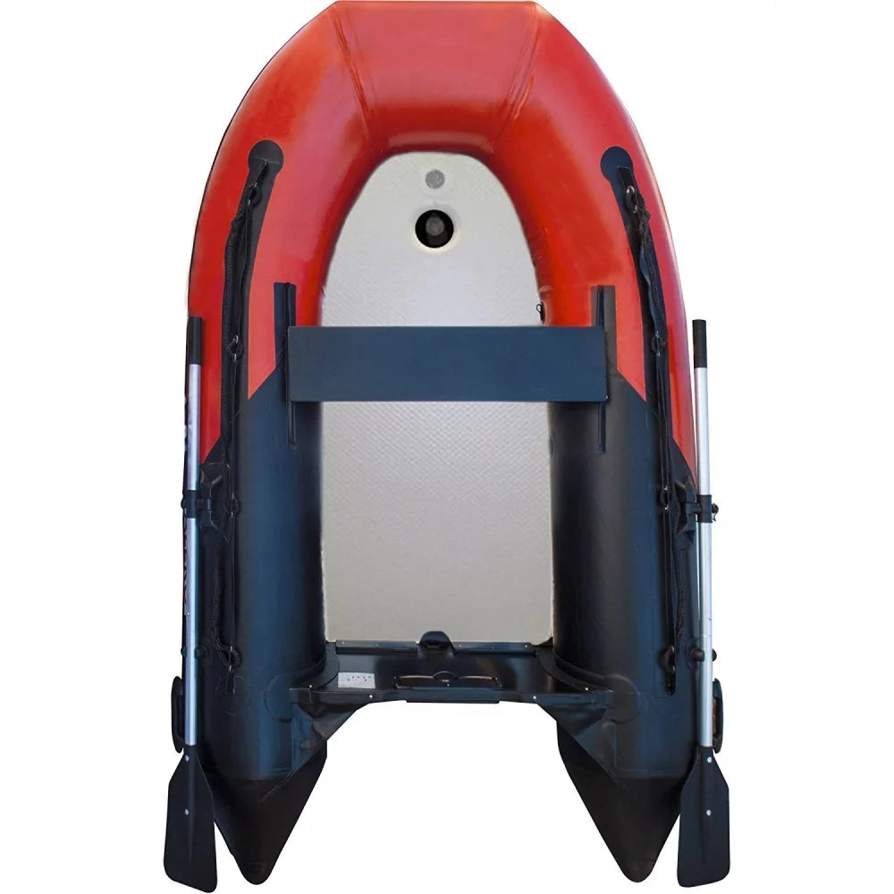 ALEKO Inflatable Air Floor Fishing Boat - 8.4 Foot - Red and Jet