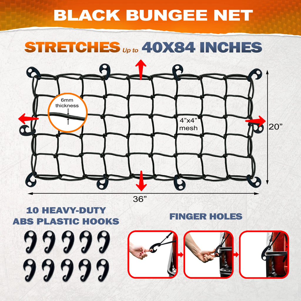 Mockins Rooftop Cargo Carrier Basket - Adjusts from 43-64"L x 39"W x 6"H | 250 lbs. Capacity Cargo Basket + Exterior Automotive Accessories.