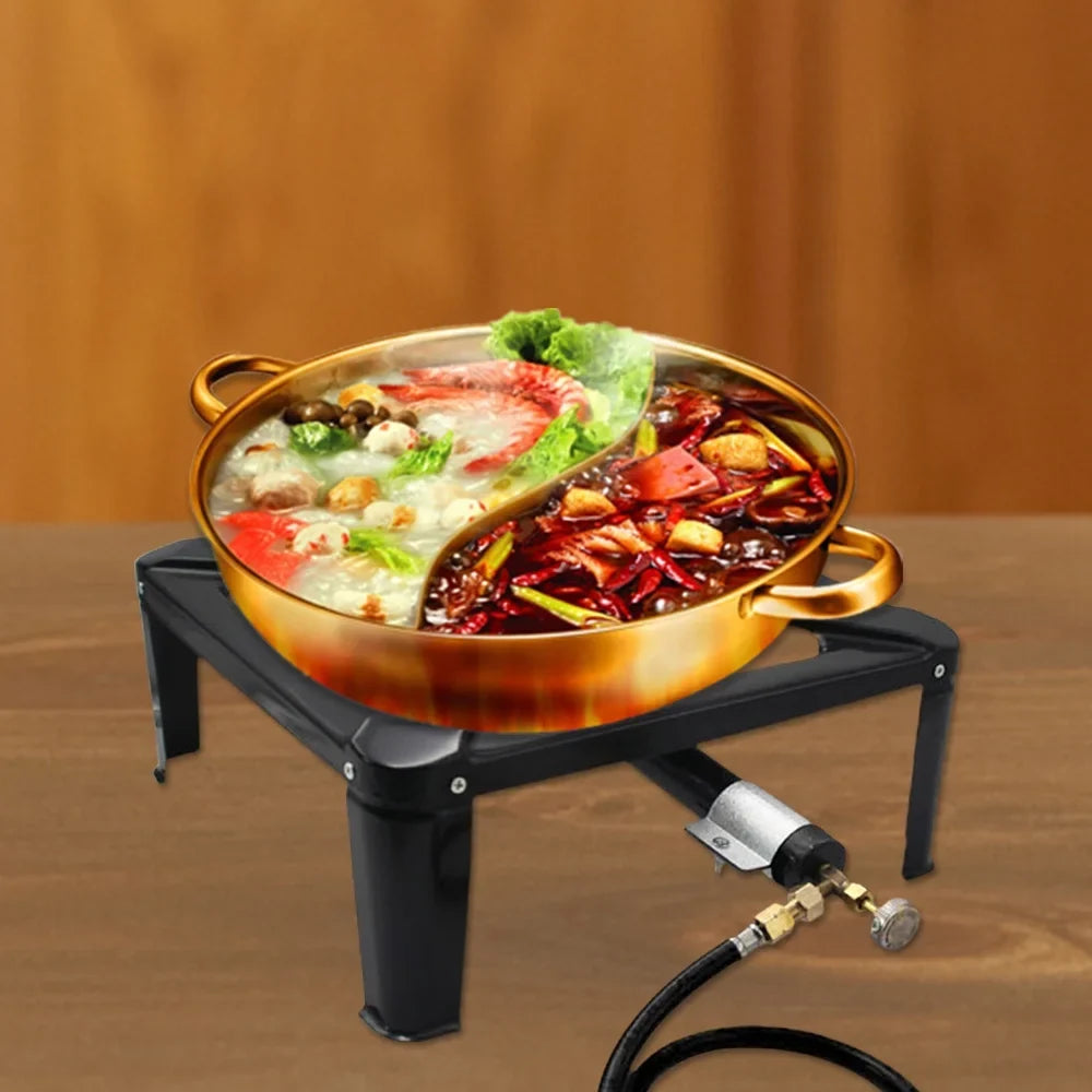 Lixada Portable Cast Iron Stove Propane Gas Camping Suitable for Outdoor Use