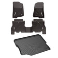3W Floor Mats&Cargo Liner for Jeep Wrangler JL 2018-2021 with subwoofer - All Weather Floor Liners White Logo &Trunk mats for Jeep Wrangler JL Unlimited Jet