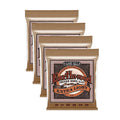 4 PACK Ernie Ball P02150 Earthwood Extra Light Phosphor Bronze Acoustic String Set, .010 - .050