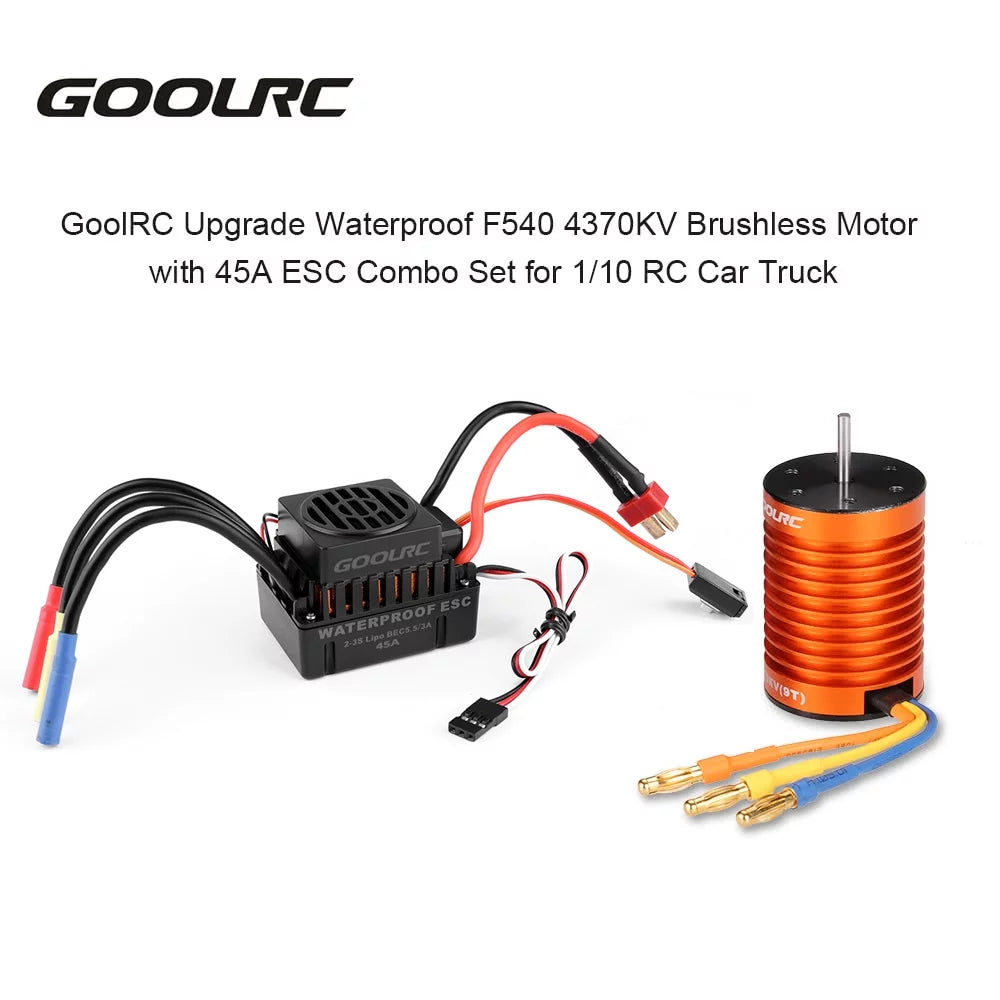 GoolRC Accessory,Set 110 Combo F540 4370KV Car 4370KV Motor 45A ESC Waterproof Rookin 1/10 Remote Car