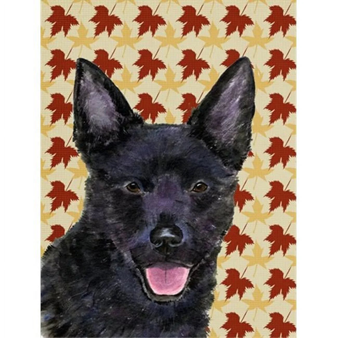 Carolines Treasures Australian Kelpie Fall Leaves Portrait Flag Garden Size