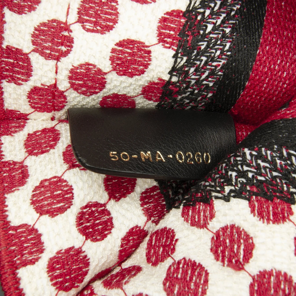 Pre-Owned Authenticated Dior Mini Dioramour Book Tote Canvas Fabric Red Tote Bag Unisex (Good)