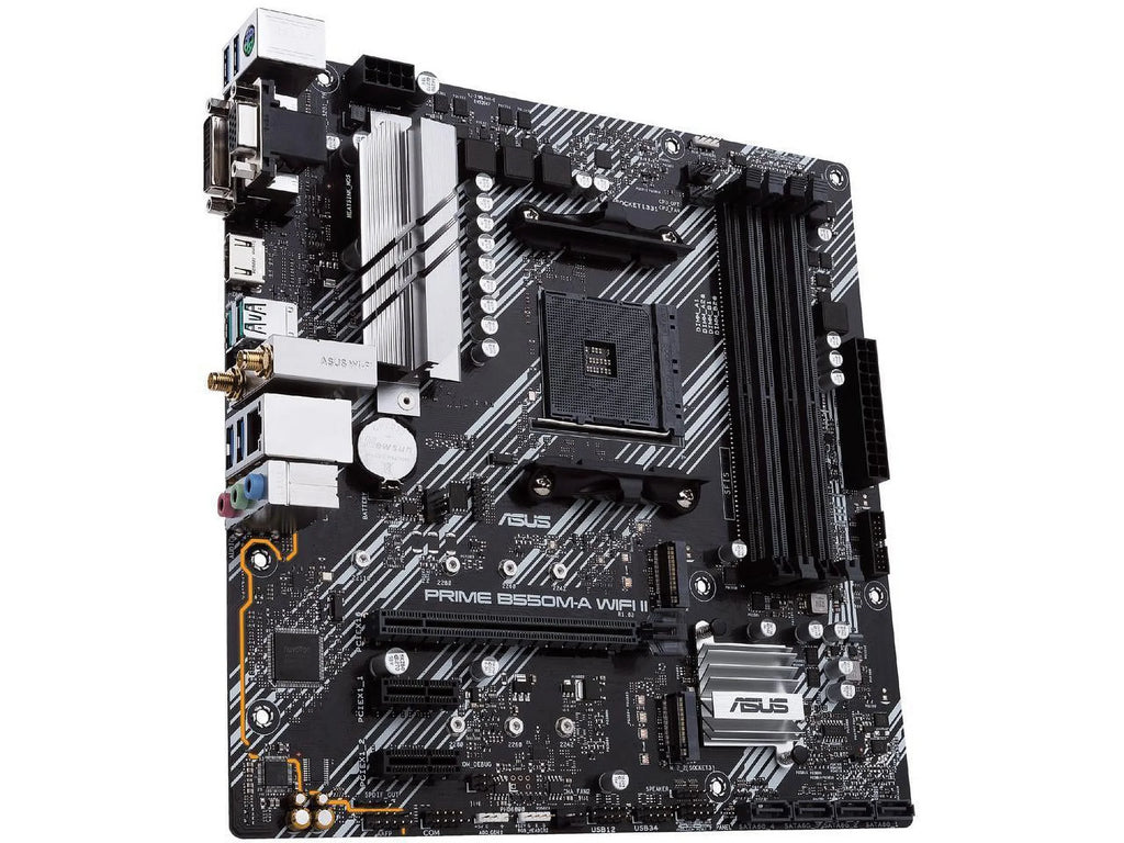 Prime B550M-A WiFi II AMD AM4 (3rd Gen Ryzen) Micro ATX Motherboard (PCIe 4.0, WiFi 6, ECC Memory, 1Gb LAN, HDMI 2.1/D-Sub, 4K@60HZ, Addressable Gen 2 RGB Header and Aura Sync)