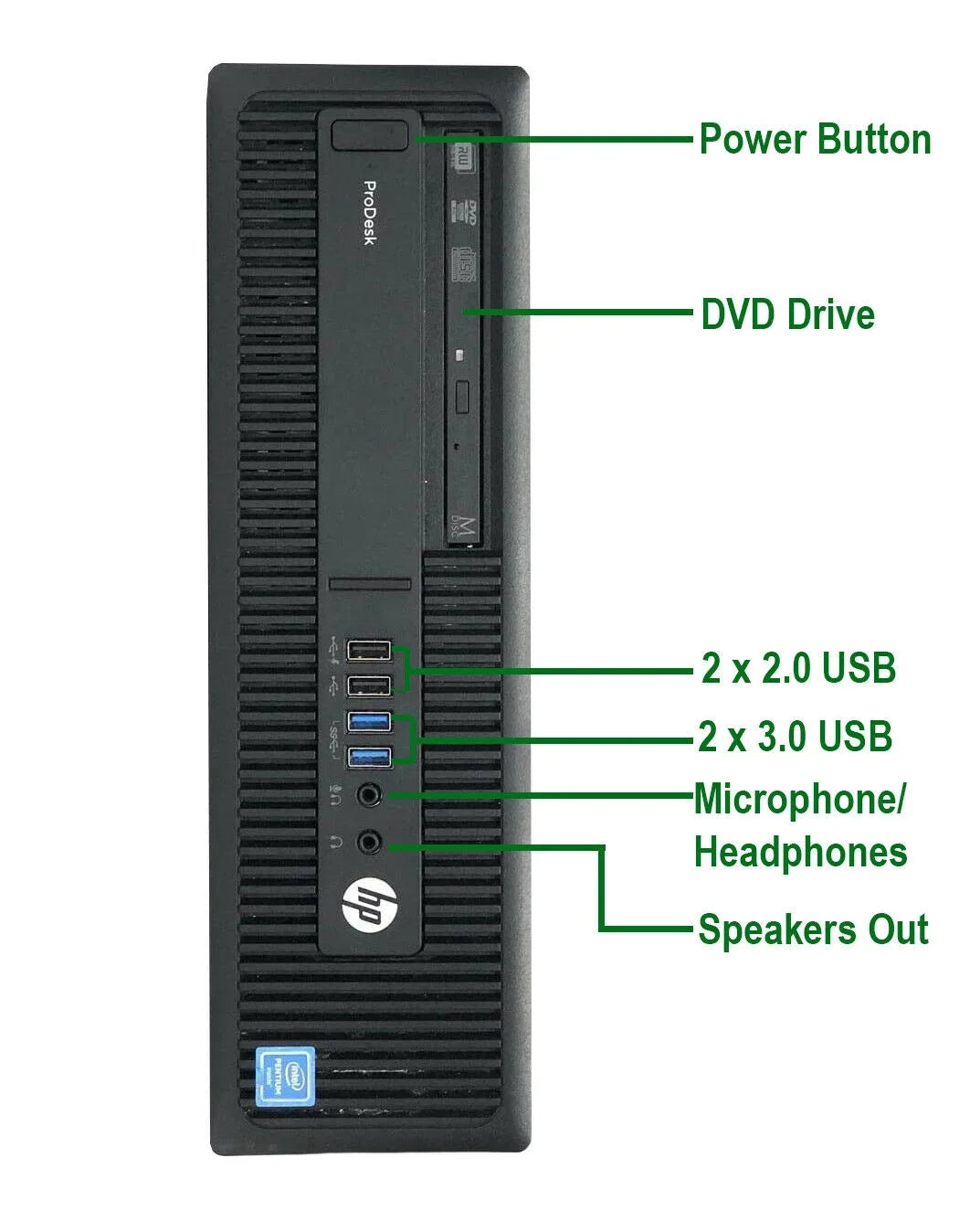 Restored 600 G2 Desktop Computer Pentium G4400 3.3GHz CPU 8GB Ram, 500GB HDD, Keyboard & Mouse, WiFi, DVD, Win10 Pro PC (Refurbished)