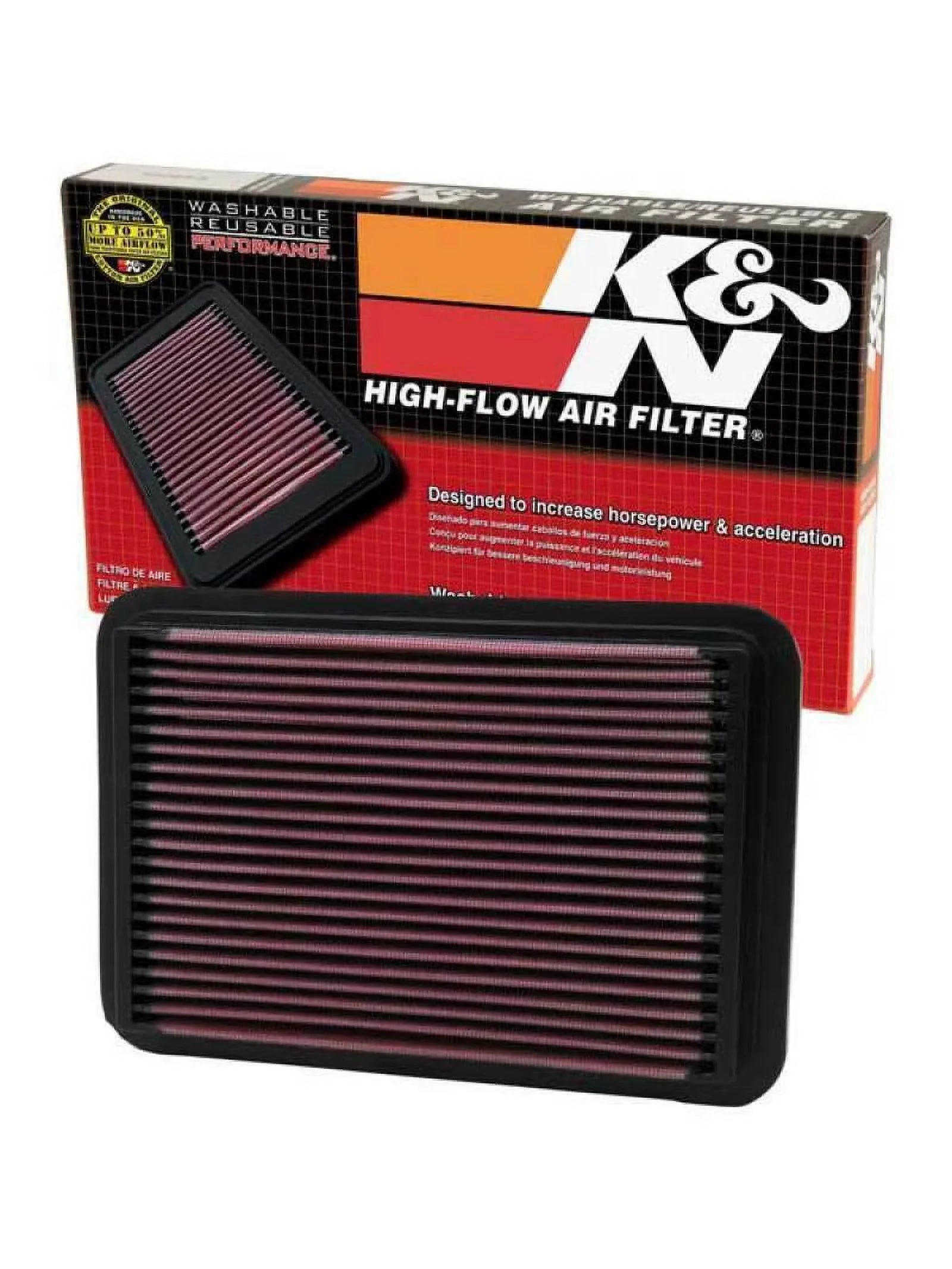 K&N Engine Air Filter: High Performance, Premium, Washable, Replacement Filter: 1986-2018 MITSUBISHI//MAZDA/ISUZU (Outlander, ASX, Tacoma, Soarer, 4 Runner, Hilux, Previa, Tarago), 33-2050-1