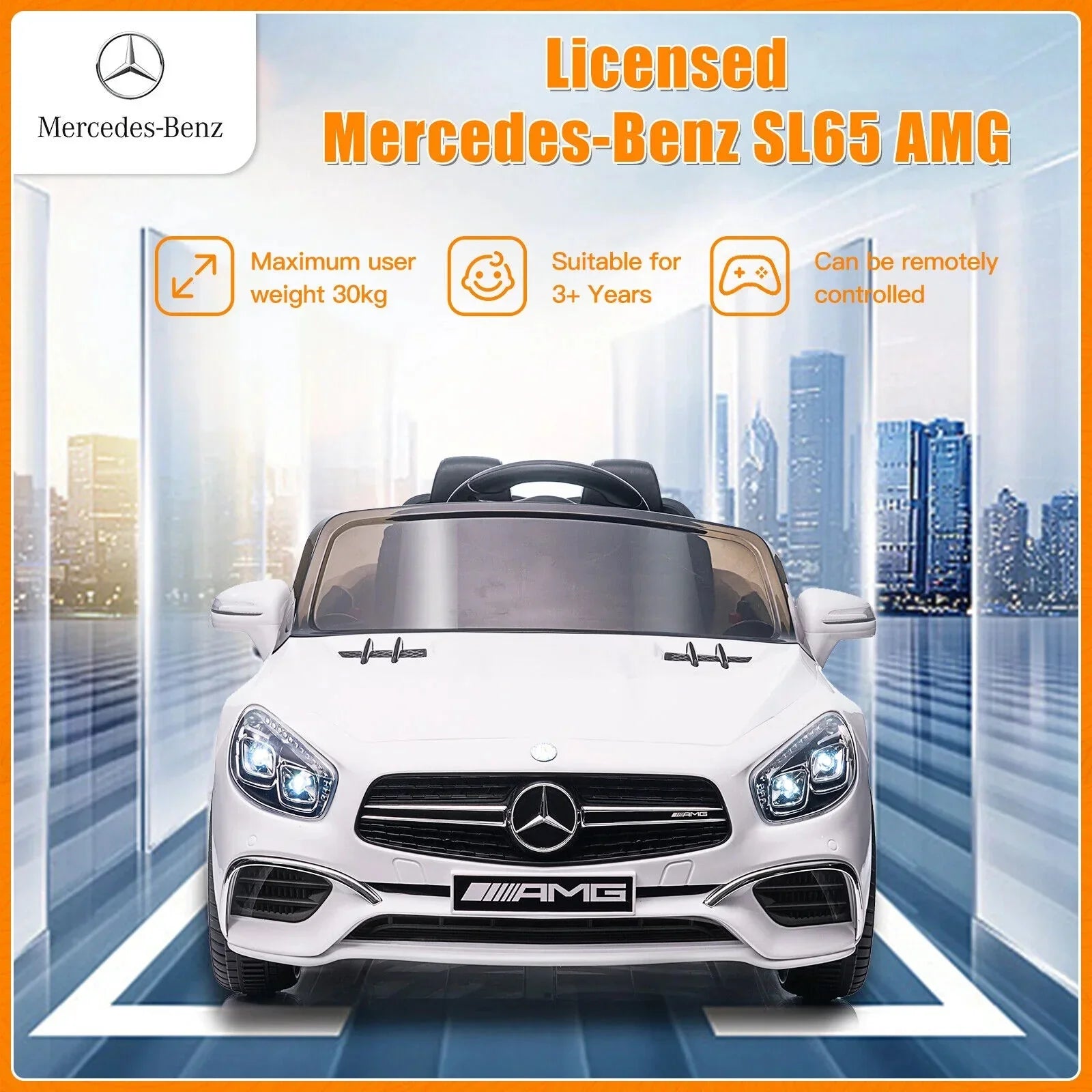 Mercedes-Benz Licensed Electric Kids Ride-On Car - 12V Battery Powered Vehicle
