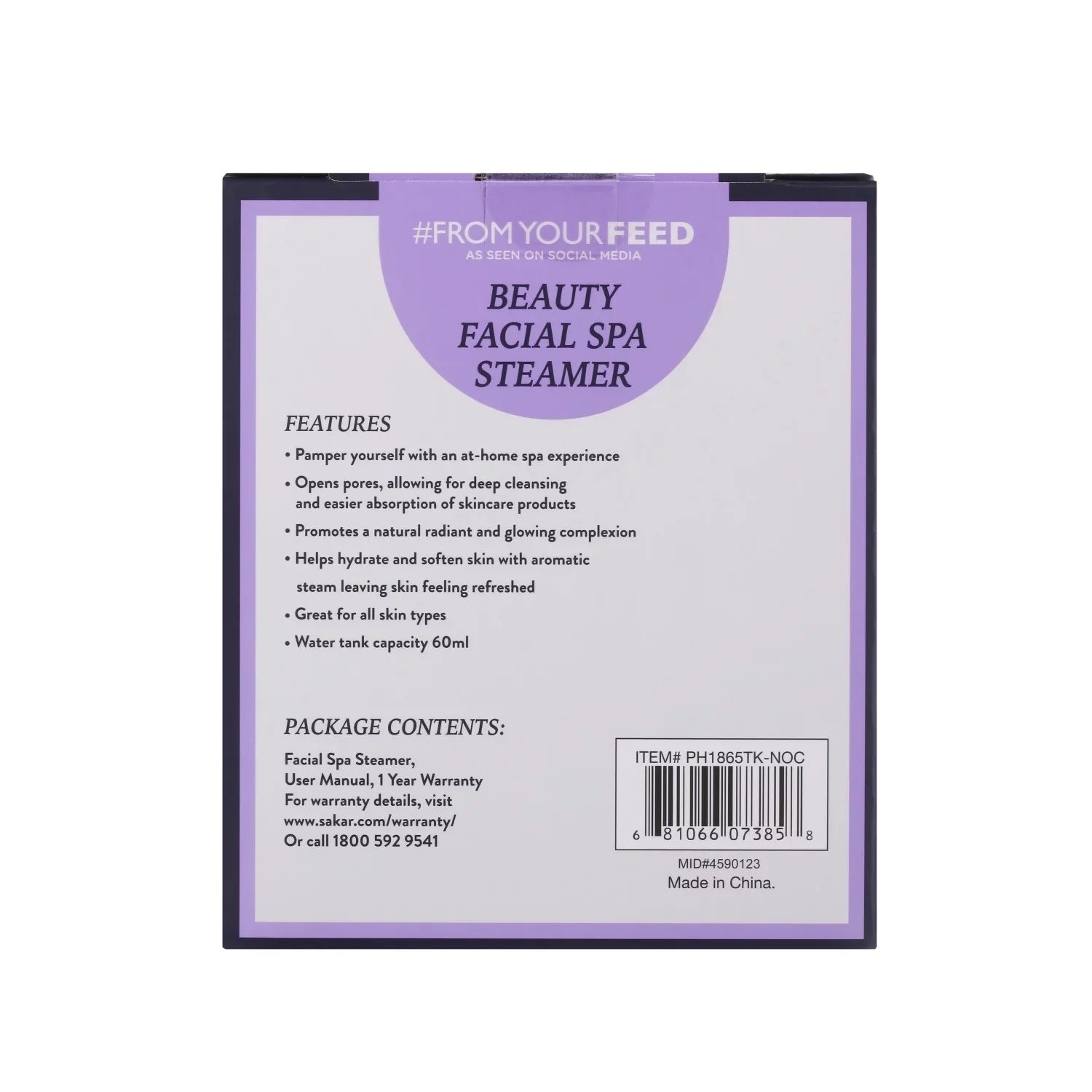 From Your Feed Beauty Facial Spa Steamer for At-Home Spa Experience, White