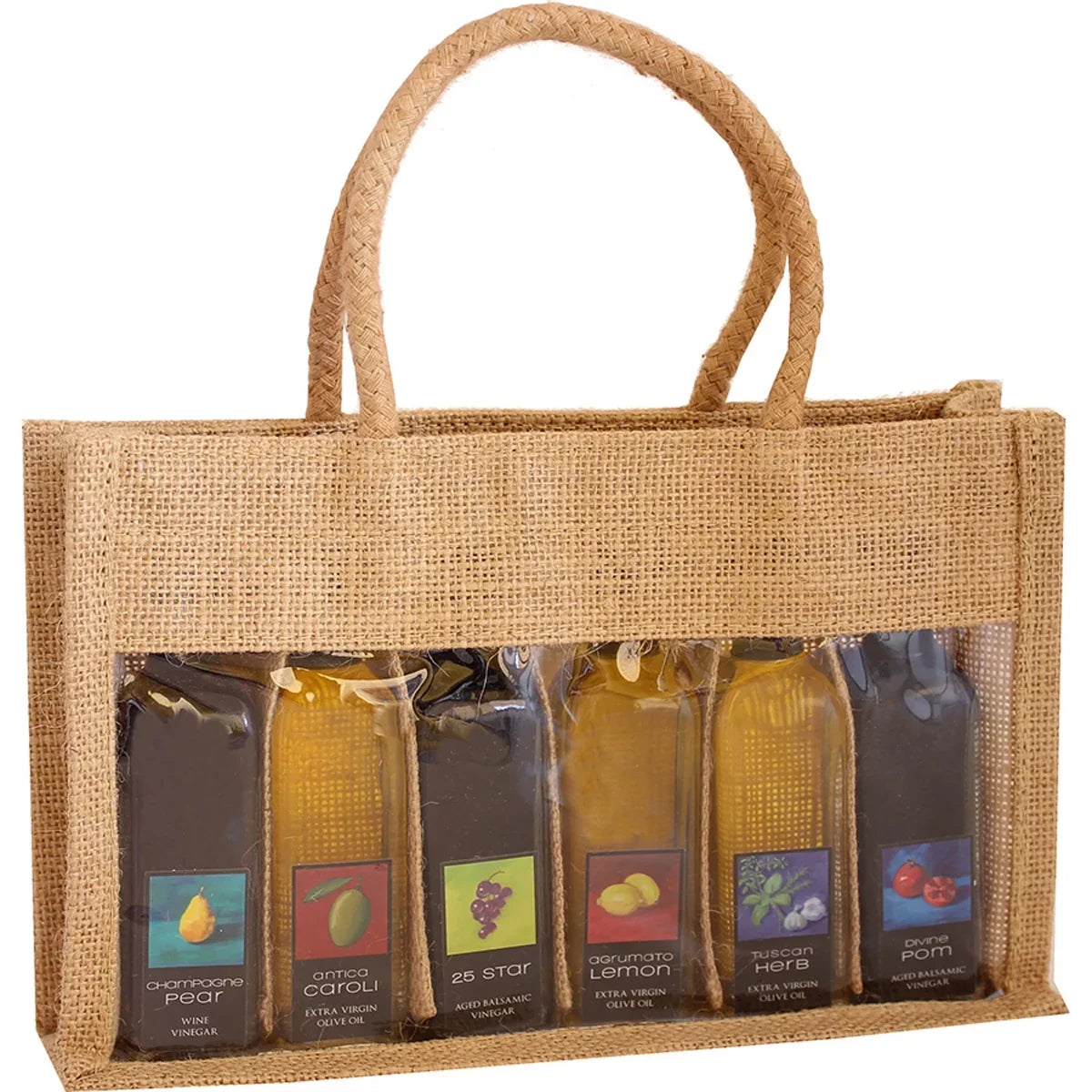 GC Home & Garden 10" OJ6 Sampler Natural Brown Jute 6 Sample Bottle Olive Oil Bags