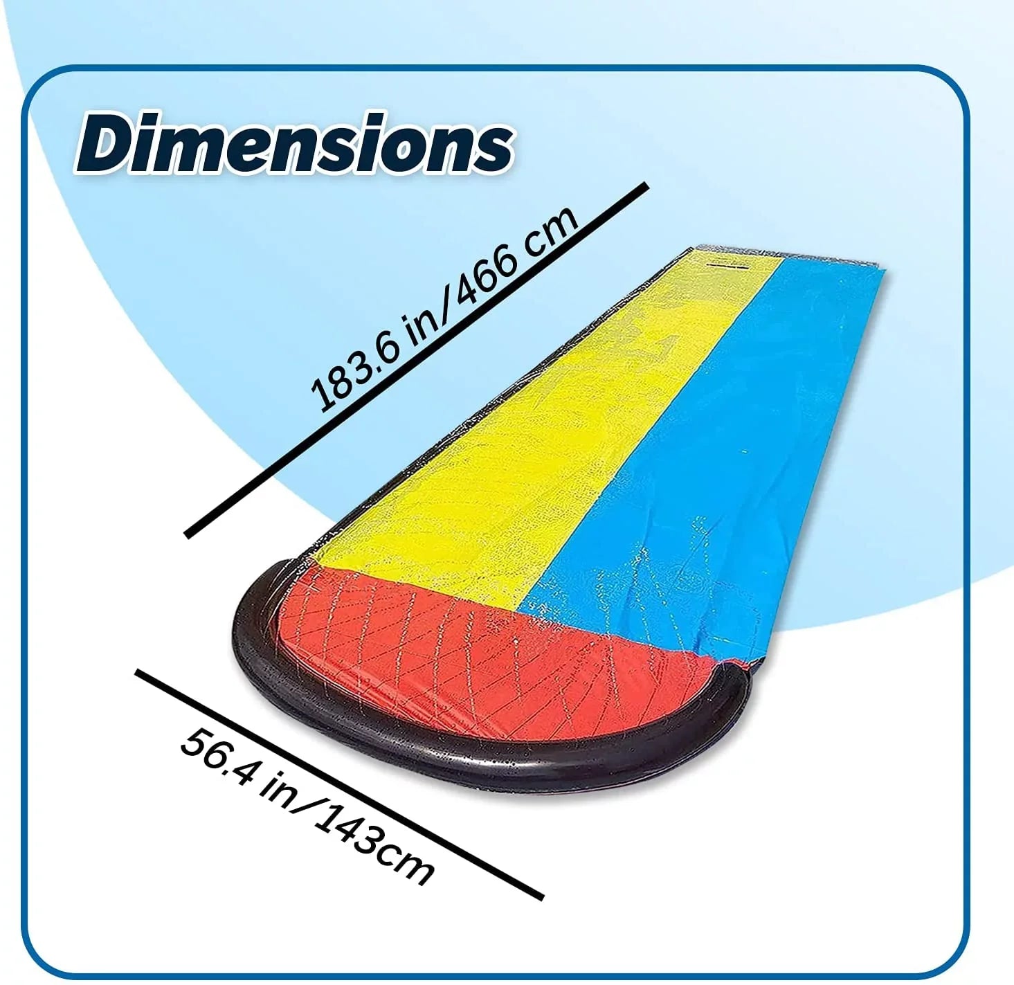 Vivazy 15.5ft Summer Backyard Quality Plastic Smooth Slick , Water Slides Inflatable Crash Pad