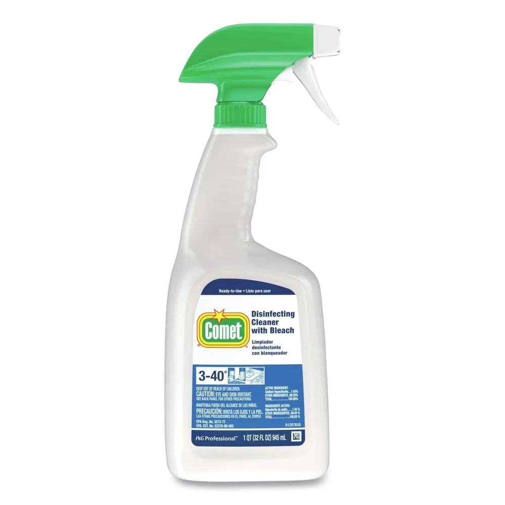 Comet 75350 32 oz. Plastic Spray Bottle Disinfecting Cleaner with Bleach - Fresh Scent (6/Carton)