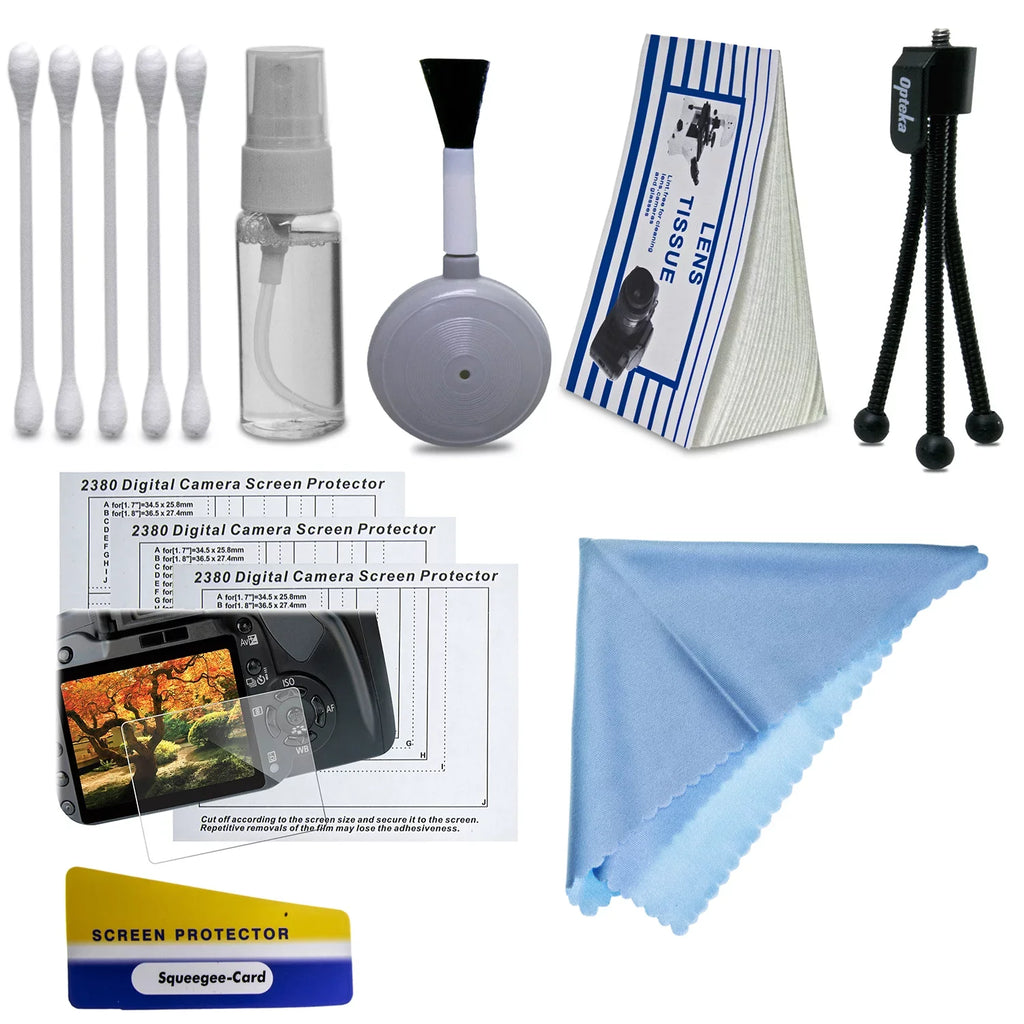 Opteka 58mm Professional 9pc Solid and Graduated Filter Accessory Bundle with 5pc Filter kit (UV-CPL-FL-ND4-10x), 4pc Macro Lens Set (+1,+2,+4,10x), Tulip & Rubber Lens hoods + Cleaning kit and More
