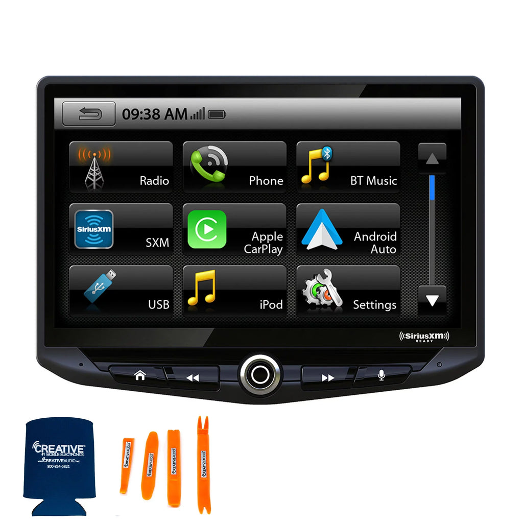 Stinger Heigh10 10" In-dash Infotainment System compatible with CarPlay & Android Auto, Includes Satellite Radio Tuner & Installation Kit compatible with 14-18 GM Trucks