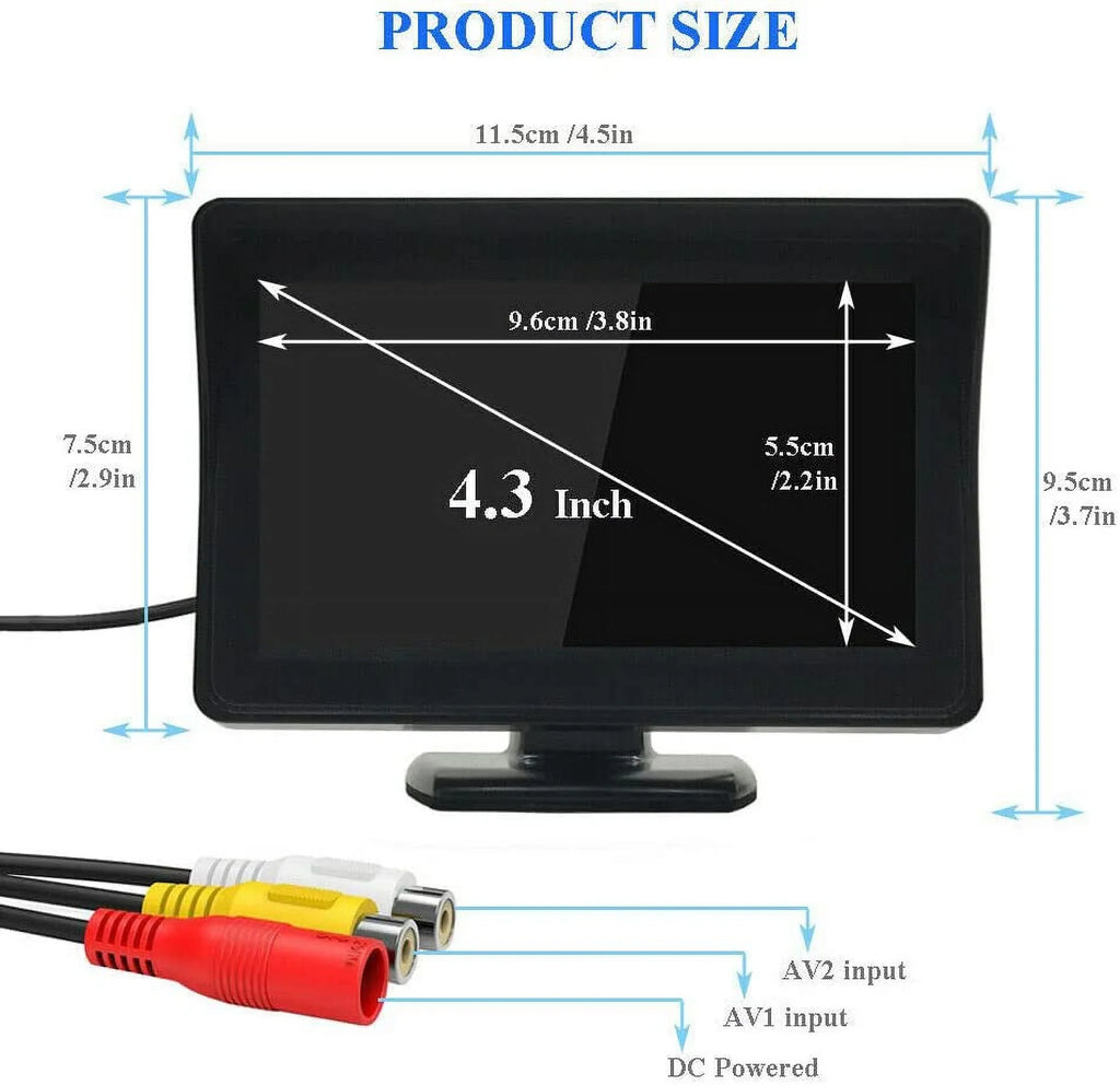 Bileeko Car Backup Camera Rear View System with 4.3" Parking Monitor